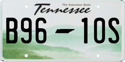 TN license plate B9610S