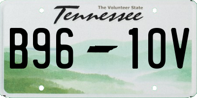 TN license plate B9610V