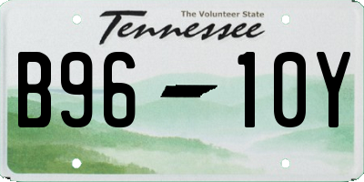 TN license plate B9610Y