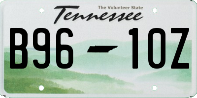 TN license plate B9610Z