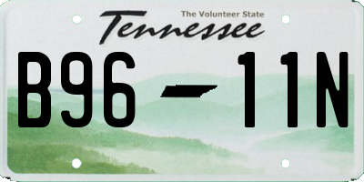 TN license plate B9611N