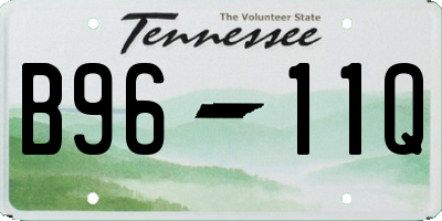 TN license plate B9611Q