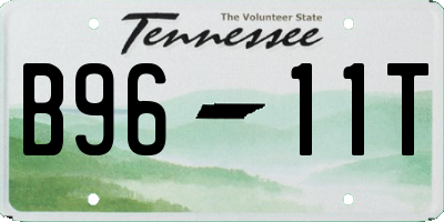 TN license plate B9611T