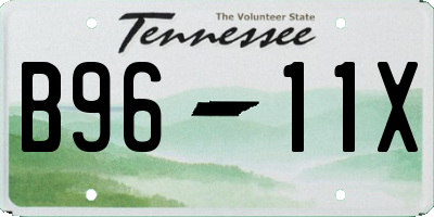 TN license plate B9611X
