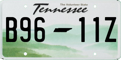 TN license plate B9611Z