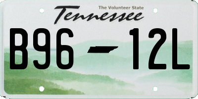TN license plate B9612L