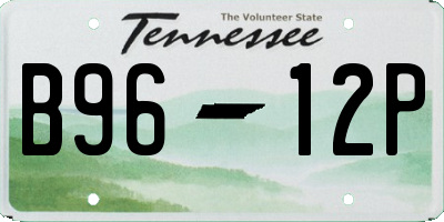 TN license plate B9612P