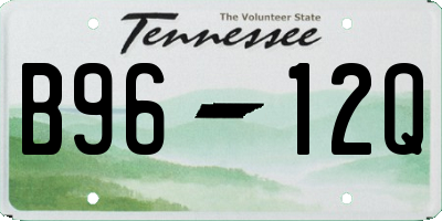 TN license plate B9612Q