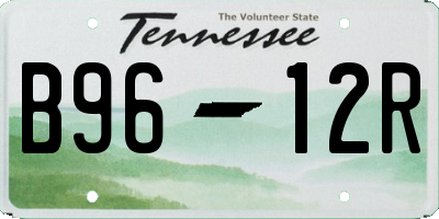 TN license plate B9612R