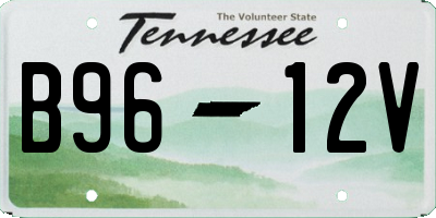 TN license plate B9612V