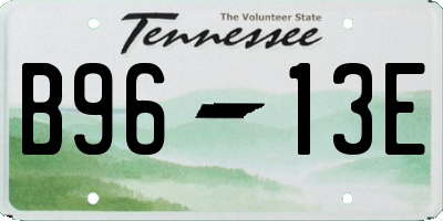 TN license plate B9613E