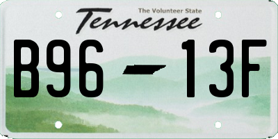 TN license plate B9613F