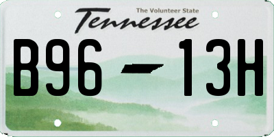 TN license plate B9613H