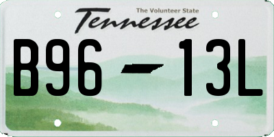 TN license plate B9613L