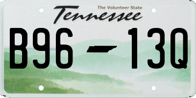 TN license plate B9613Q