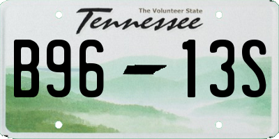 TN license plate B9613S