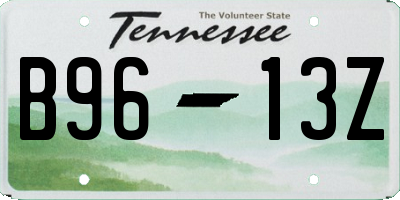 TN license plate B9613Z