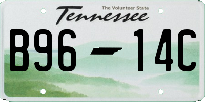TN license plate B9614C