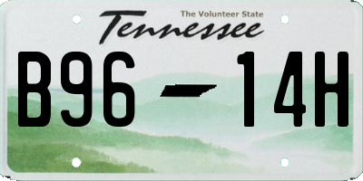 TN license plate B9614H