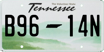 TN license plate B9614N