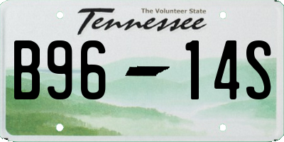 TN license plate B9614S