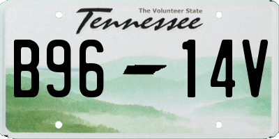 TN license plate B9614V