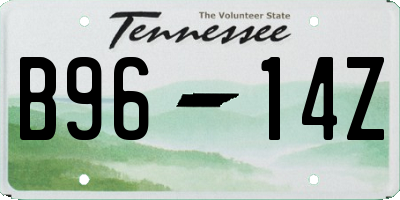 TN license plate B9614Z