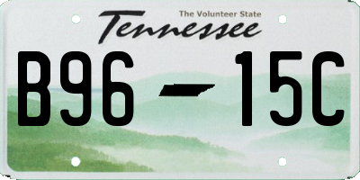 TN license plate B9615C