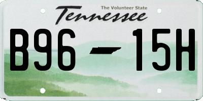 TN license plate B9615H
