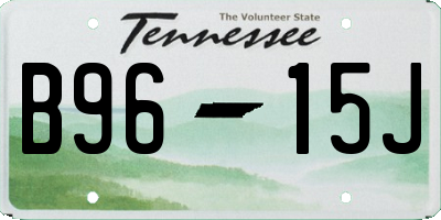 TN license plate B9615J