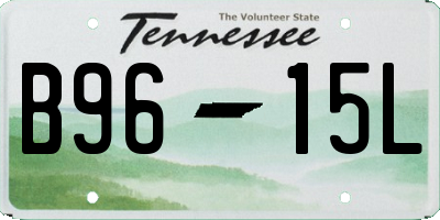 TN license plate B9615L