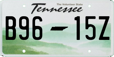 TN license plate B9615Z