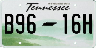 TN license plate B9616H