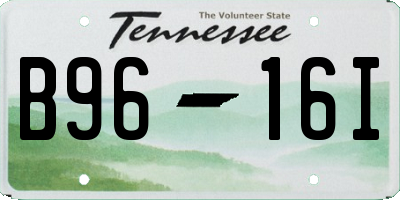 TN license plate B9616I