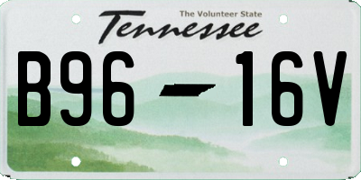 TN license plate B9616V