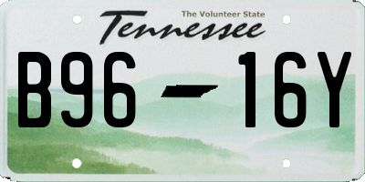 TN license plate B9616Y