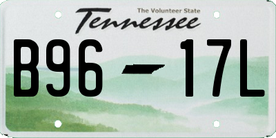 TN license plate B9617L