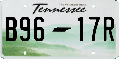 TN license plate B9617R