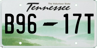 TN license plate B9617T