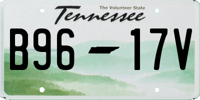 TN license plate B9617V