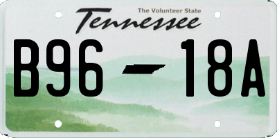 TN license plate B9618A