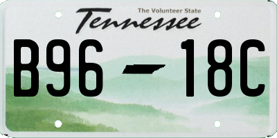 TN license plate B9618C