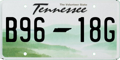 TN license plate B9618G