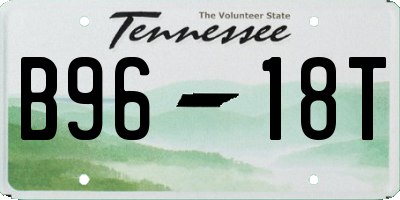 TN license plate B9618T
