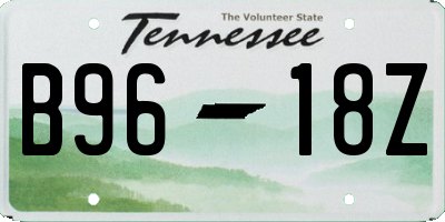 TN license plate B9618Z