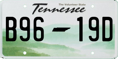 TN license plate B9619D