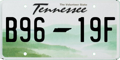 TN license plate B9619F