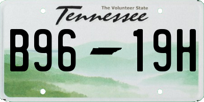TN license plate B9619H