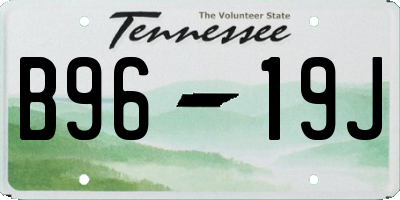 TN license plate B9619J