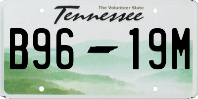 TN license plate B9619M